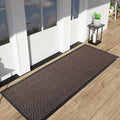 Yimobra 72x24 Indoor Outdoor Runner Rug, Heavy-Duty Waterproof Entrance Mat for High Traffic Areas, Commercial Grade Welcome Door Mat, Easy Clean, Brown