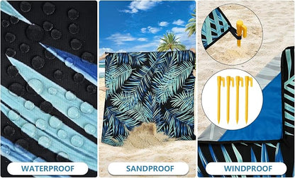 HIHOHO Beach Blanket Waterproof Sandproof Extra Large Beach Mat 79" X - Image 3