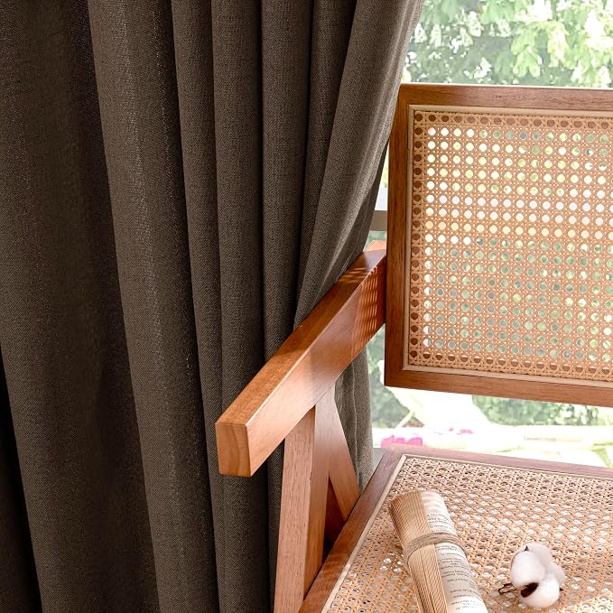 YoungsTex Brown Linen Curtains 78 Inch Length - Image 7