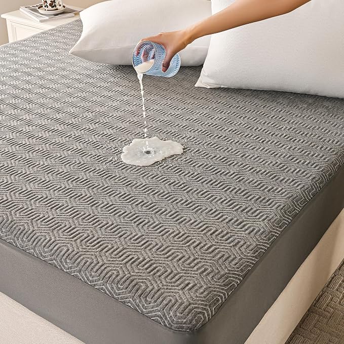 GRT Twin XL Mattress Protector Waterproof, Breathable Bamboo Charcoal Fiber by GRT