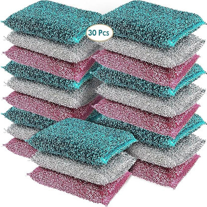 Dish Sponges for Kitchen Non-Scratch Scrub Sponges for Dishes, Stainless Steel by TheCrownChoice