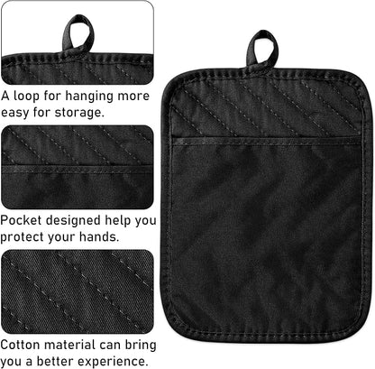 GROBRO7 5Pack Pot Holders for Kitchen Heat Resistant Cotton Potholder - Image 3