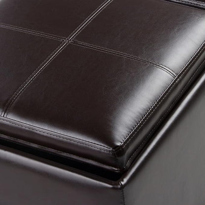 SIMPLIHOME Avalon 35 inch Wide Contemporary Rectangle 5 Pc Storage Ottoman in - Image 5
