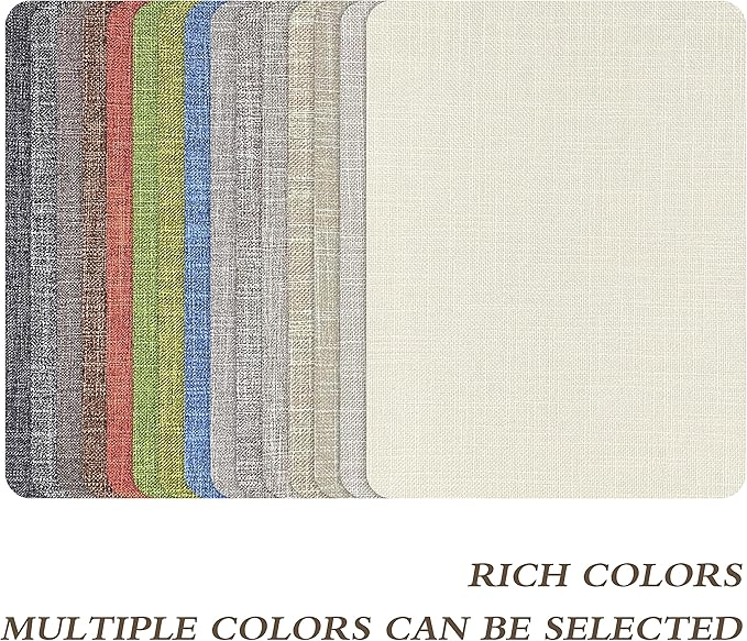 KING MOUNTAIN Fine Linen Fabric Patches, Self-Adhesive, 8x11 inch Extra Size, Multi Color, For Linen Sofa and Clothes Repair
