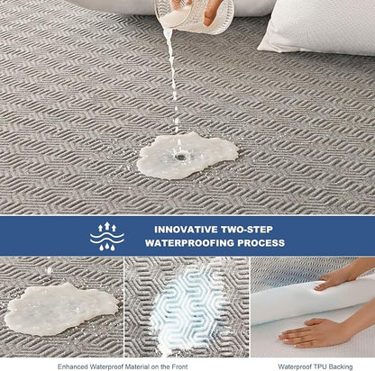 GRT Twin XL Mattress Protector Waterproof, Breathable Bamboo Charcoal Fiber - Image 2