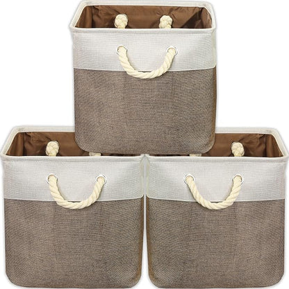 SIMPLE HOUSEWARE Fabric Storage Cubes, 3 Pack - Image 5