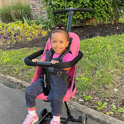 Dream On Me Lightweight and Compact Coast Rider Stroller with One Hand Easy Fold, Adjustable Handles and Soft Ride Wheels, Pink, 365-PINK