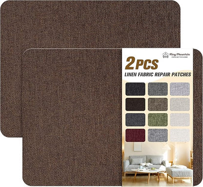 KING MOUNTAIN Coarse Linen Repair Patches, Self-Adhesive Linen Fabric Patches by ForABetterHomeLife