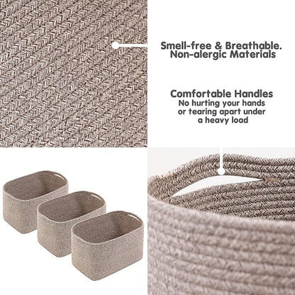 CHAT BLANC Cotton Rope Baskets for Organizing | Storage Baskets for Shelves | - Image 8