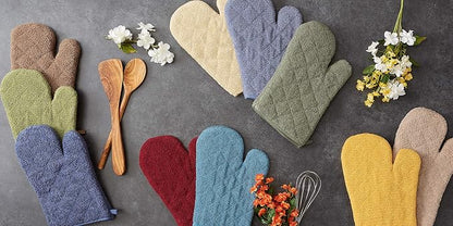 DII Basic Terry Collection 100% Cotton Quilted, Oven Mitt, Antique Green - Image 6