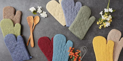 DII Basic Terry Collection 100% Cotton Quilted, Oven Mitt, Stonewash Blue - Image 6