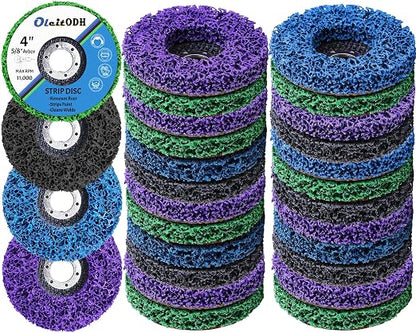 20 Pcs 4" x 5/8" Strip Discs Bulk, Paint Stripping and Rust Removal Wheels by Oleitodh