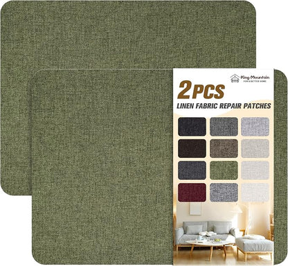 KING MOUNTAIN Fine Linen Repair Patches, Self-Adhesive Fabric, 8X11 Inch 2 PCS by ForABetterHomeLife