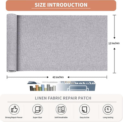 KING MOUNTAIN Fine Linen Repair Patches, Self-Adhesive Linen Fabric Patches - Image 2