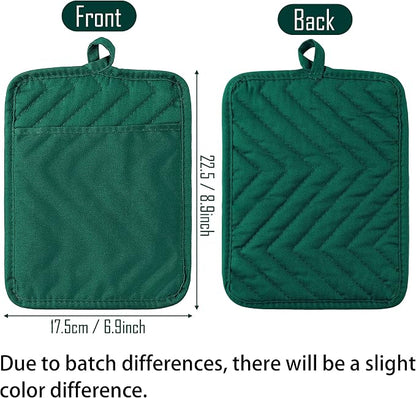 GROBRO7 5Pack Pocket Pot Holders Cotton Heat Resistant Potholder Multipurpose - Image 2
