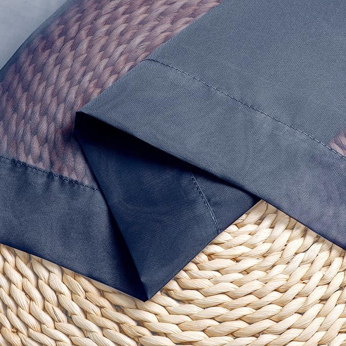 Chyhomenyc Navy Blue Sheer Curtains 30 inch Length 2 Panels, Light Filtering - Image 7